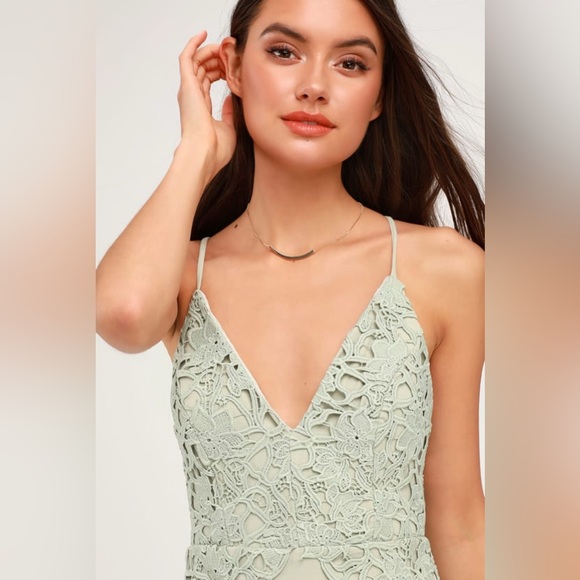 Lulus Katalina Sage Green Backless Crochet Lace Maxi Dress - Picture 4 of 14
